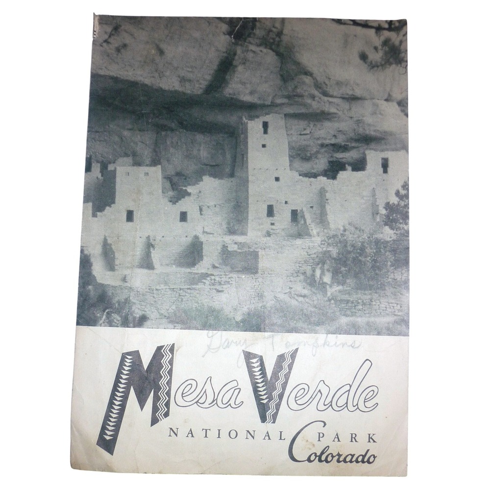 1950 Mesa Verde National Park Colorado Travel Brochure Map Cliff Dwellings